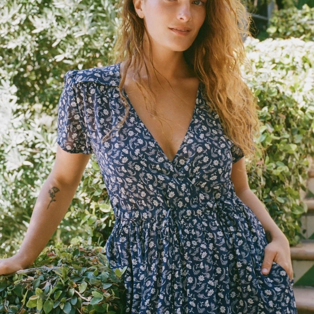 Christy Dawn XL The Simple Dawn Dress in Navy Floral NWT